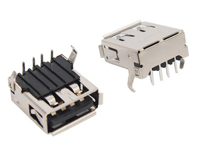 【嘉利 usb2.0 4pin AF母座 10.0 四角有卷邊90度USB連接器插座】價(jià)格,廠家,圖片,連接器,深圳市嘉利亞洲實(shí)業(yè)-